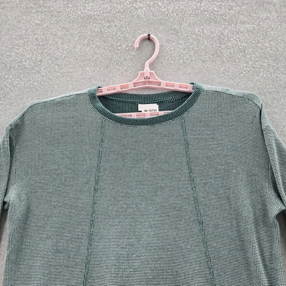 J. Jill Women Blouse XL Green Geometric Crew Neck Pullover Tunic Waffle Knit - Picture 4 of 8